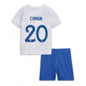 France Kingsley Coman #20 Replica Away Stadium Kit for Kids World Cup 2022 Short Sleeve (+ pants)